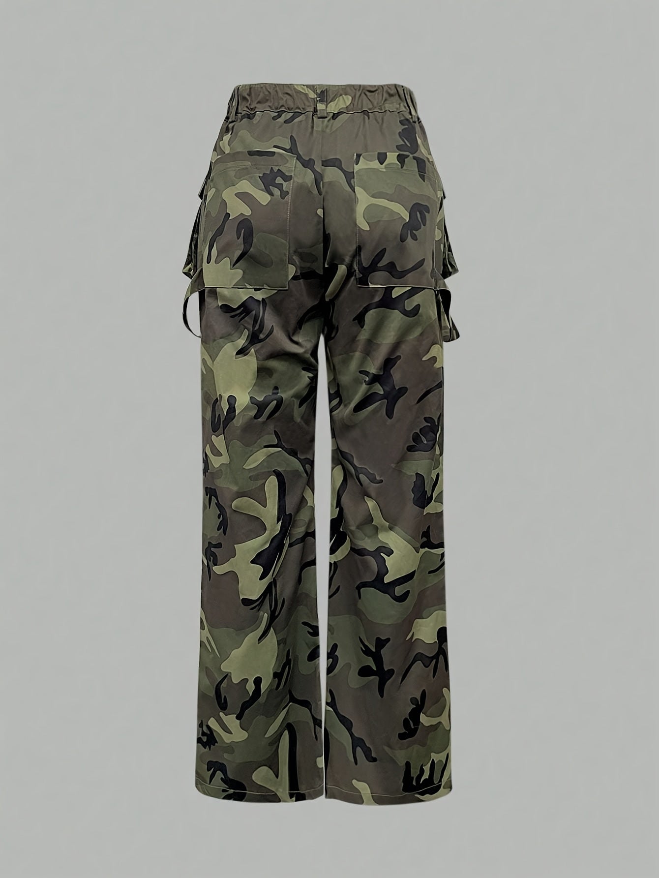 Women'S Camo Print Cargo Pants with Zipper Pockets, Casual Loose Fit Wide Leg Trousers for Casual Attire, High-Quality Cargo Pants